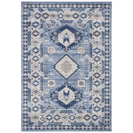 Safavieh 8 x 10 ft. Kazak 100 Rectangle Rug Blue & Creme KZK119D-8